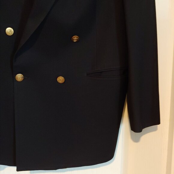 Christian Dior Monsieur Black Sports Coat Blazer Gold Buttons 44L - Picture 6 of 15